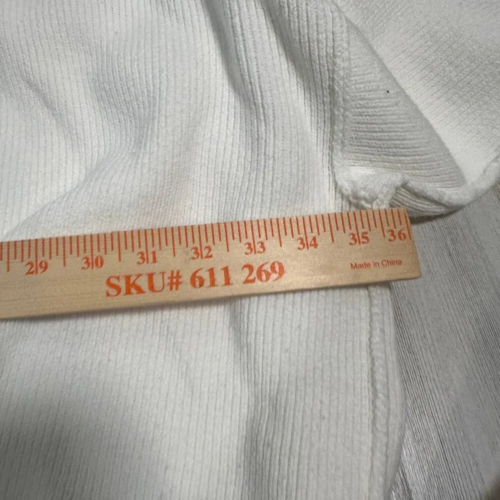 Free People Sweater XL | Ivory Knit | Balloon Sleeves | Oversized Fit | MSRP $98 - Picture 6 of 8